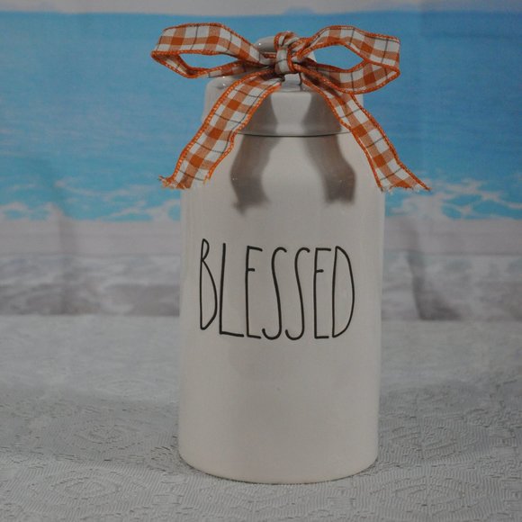 Rae Dunn Kitchen Rae Dunn White Ceramic Tall Blessed Canister With